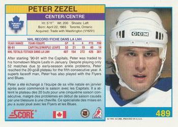 1991-92 Score Canadian Bilingual #489 Peter Zezel Back