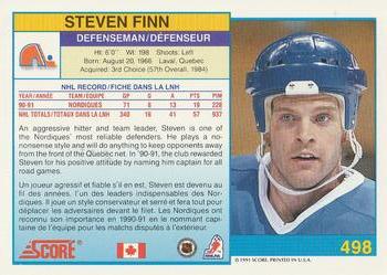 1991-92 Score Canadian Bilingual #498 Steven Finn Back