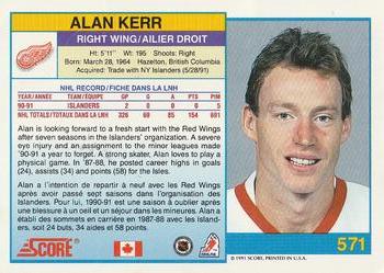 1991-92 Score Canadian Bilingual #571 Alan Kerr Back