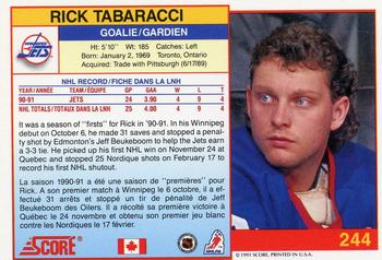 1991-92 Score Canadian Bilingual #244 Rick Tabaracci Back