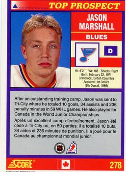 1991-92 Score Canadian Bilingual #278 Jason Marshall Back
