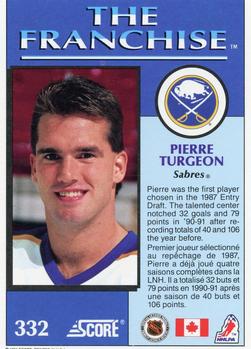 1991-92 Score Canadian Bilingual #332 Pierre Turgeon Back