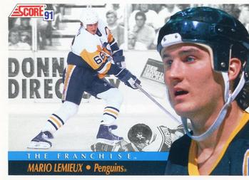 1991-92 Score Canadian Bilingual #365 Mario Lemieux Front