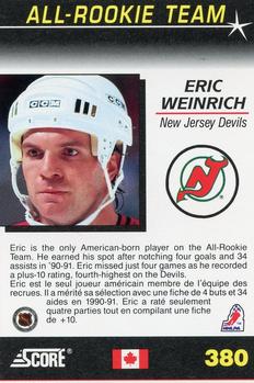 1991-92 Score Canadian Bilingual #380 Eric Weinrich Back