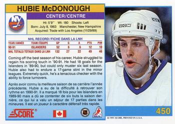 1991-92 Score Canadian Bilingual #450 Hubie McDonough Back