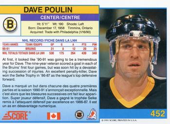 1991-92 Score Canadian Bilingual #452 Dave Poulin Back