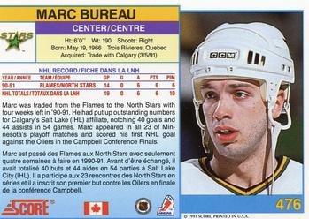 1991-92 Score Canadian Bilingual #476 Marc Bureau Back