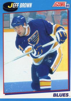 1991-92 Score Canadian Bilingual #496 Jeff Brown Front