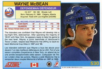 1991-92 Score Canadian Bilingual #530 Wayne McBean Back