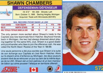 1991-92 Score Canadian Bilingual #572 Shawn Chambers Back