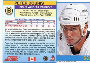 1991-92 Score Canadian Bilingual #633 Peter Douris Back