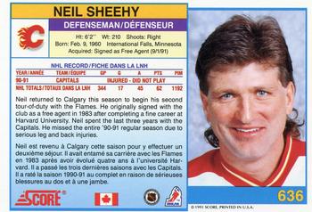 1991-92 Score Canadian Bilingual #636 Neil Sheehy Back