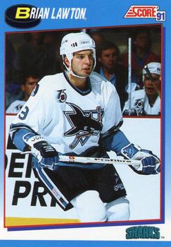 1991-92 Score Canadian Bilingual #648 Brian Lawton Front