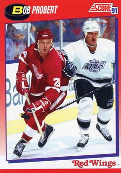 1990-91 Pro Set Hockey Card Bob Probert Detroit Red Wings #76 🏒🔥