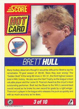 1991-92 Score American - Hot Cards #3 Brett Hull Back
