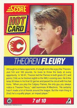 1991-92 Score American - Hot Cards #7 Theoren Fleury Back