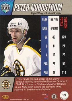 1998-99 Pacific Dynagon Ice - Red #13 Peter Nordstrom Back