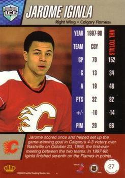 1998-99 Pacific Dynagon Ice - Red #27 Jarome Iginla Back