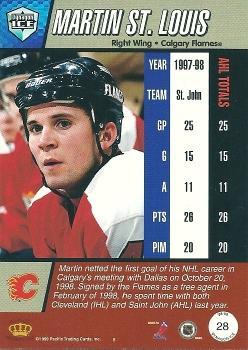 1998-99 Pacific Dynagon Ice - Red #28 Martin St. Louis Back