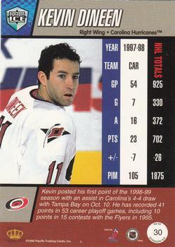 1998-99 Pacific Dynagon Ice - Red #30 Kevin Dineen Back