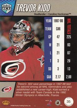 1998-99 Pacific Dynagon Ice - Red #35 Trevor Kidd Back