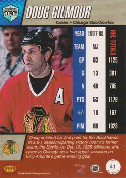 1998-99 Pacific Dynagon Ice - Red #41 Doug Gilmour Back