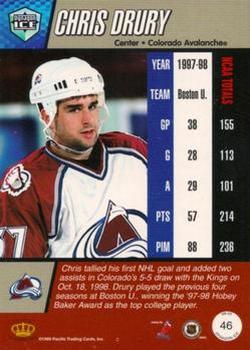 1998-99 Pacific Dynagon Ice - Red #46 Chris Drury Back