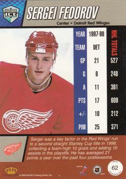 1998-99 Pacific Dynagon Ice - Red #62 Sergei Fedorov Back