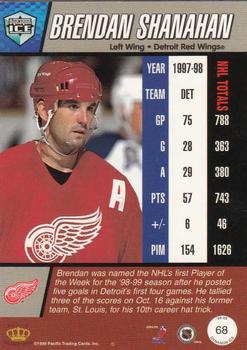 1998-99 Pacific Dynagon Ice - Red #68 Brendan Shanahan Back