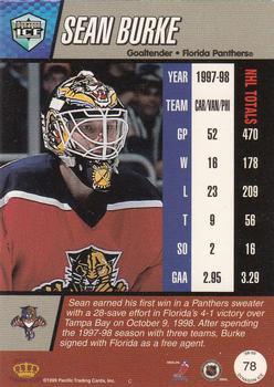 1998-99 Pacific Dynagon Ice - Red #78 Sean Burke Back
