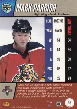 1998-99 Pacific Dynagon Ice - Red #85 Mark Parrish Back