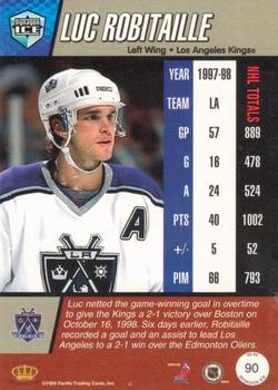 1998-99 Pacific Dynagon Ice - Red #90 Luc Robitaille Back