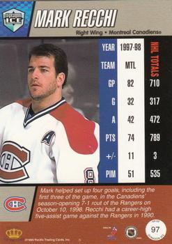 1998-99 Pacific Dynagon Ice - Red #97 Mark Recchi Back