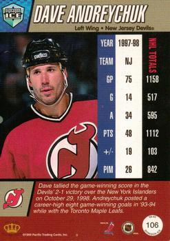 1998-99 Pacific Dynagon Ice - Red #106 Dave Andreychuk Back