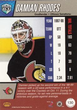 1998-99 Pacific Dynagon Ice - Red #130 Damian Rhodes Back