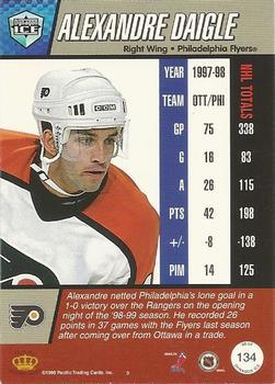 1998-99 Pacific Dynagon Ice - Red #134 Alexandre Daigle Back