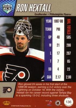 1998-99 Pacific Dynagon Ice - Red #136 Ron Hextall Back