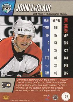 1998-99 Pacific Dynagon Ice - Red #137 John LeClair Back