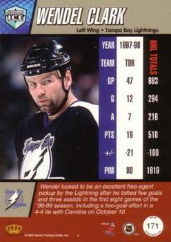 1998-99 Pacific Dynagon Ice - Red #171 Wendel Clark Back