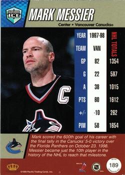 1998-99 Pacific Dynagon Ice - Red #189 Mark Messier Back