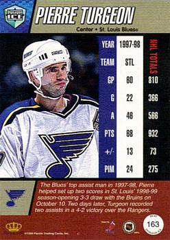 1998-99 Pacific Dynagon Ice - Red #163 Pierre Turgeon Back