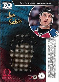 1998-99 Pacific Omega - EO Portraits #6 Joe Sakic Back