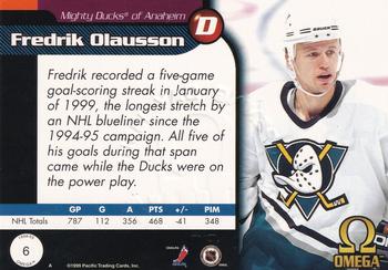1998-99 Pacific Omega - Opening Day Issue #6 Fredrik Olausson Back