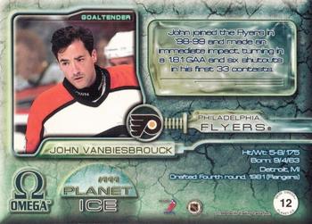 1998-99 Pacific Omega - Planet Ice #12 John Vanbiesbrouck Back