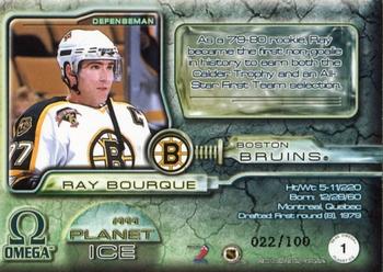 1998-99 Pacific Omega - Planet Ice Parallel #1 Ray Bourque Back