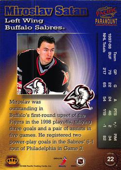 2000-01 Pacific Buffalo Sabres Hockey Card #57 Miroslav Satan