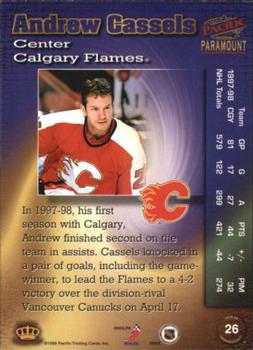 1998-99 Pacific Paramount - Copper #26 Andrew Cassels Back