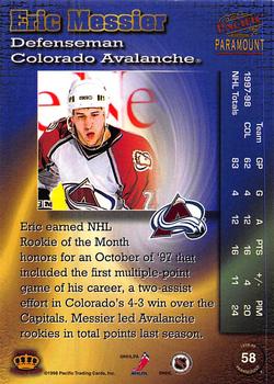 1998-99 Pacific Paramount - Copper #58 Eric Messier Back
