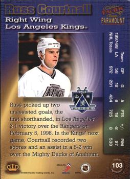 1998-99 Pacific Paramount - Copper #103 Russ Courtnall Back