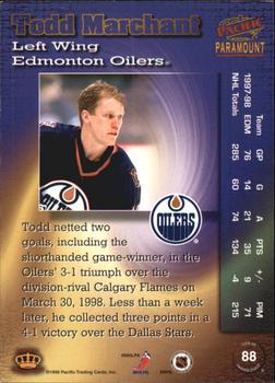 1998-99 Pacific Paramount - Emerald #88 Todd Marchant Back